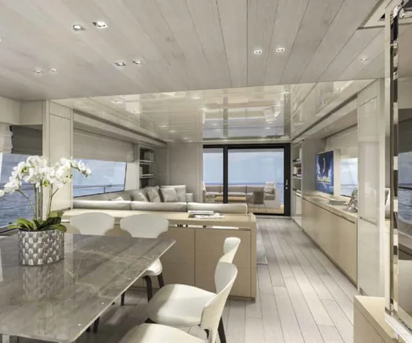 THYKE dining area on the main deck