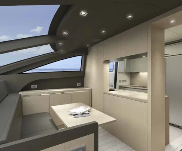THYKE wheelhouse with navigation console and dinette