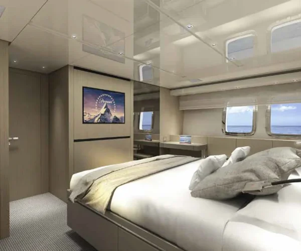 THYKE Owner’s cabin with large windows and private layout
