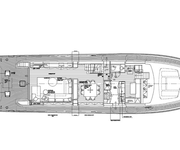 Sanlorenzo SL86 THYKE main deck layout plan