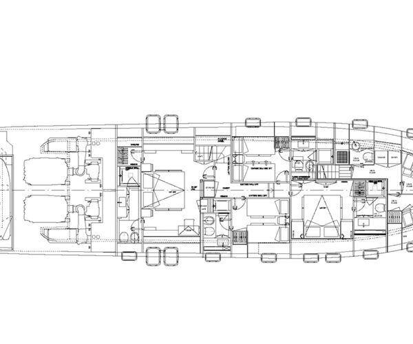 Sanlorenzo SL86 THYKE lower deck layout plan